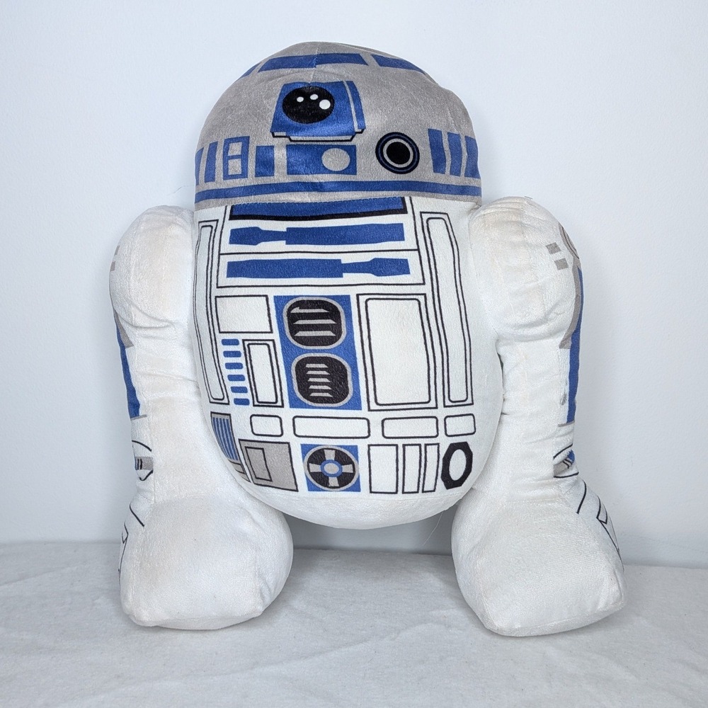 Disney Star Wars R2-D2 Large Plush Stuffed Droid Toy 18 in White Blue